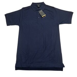 River's End Polo Shirt Men Small‎ Navy Blue Short Sleeve Golf School Uniform NWT